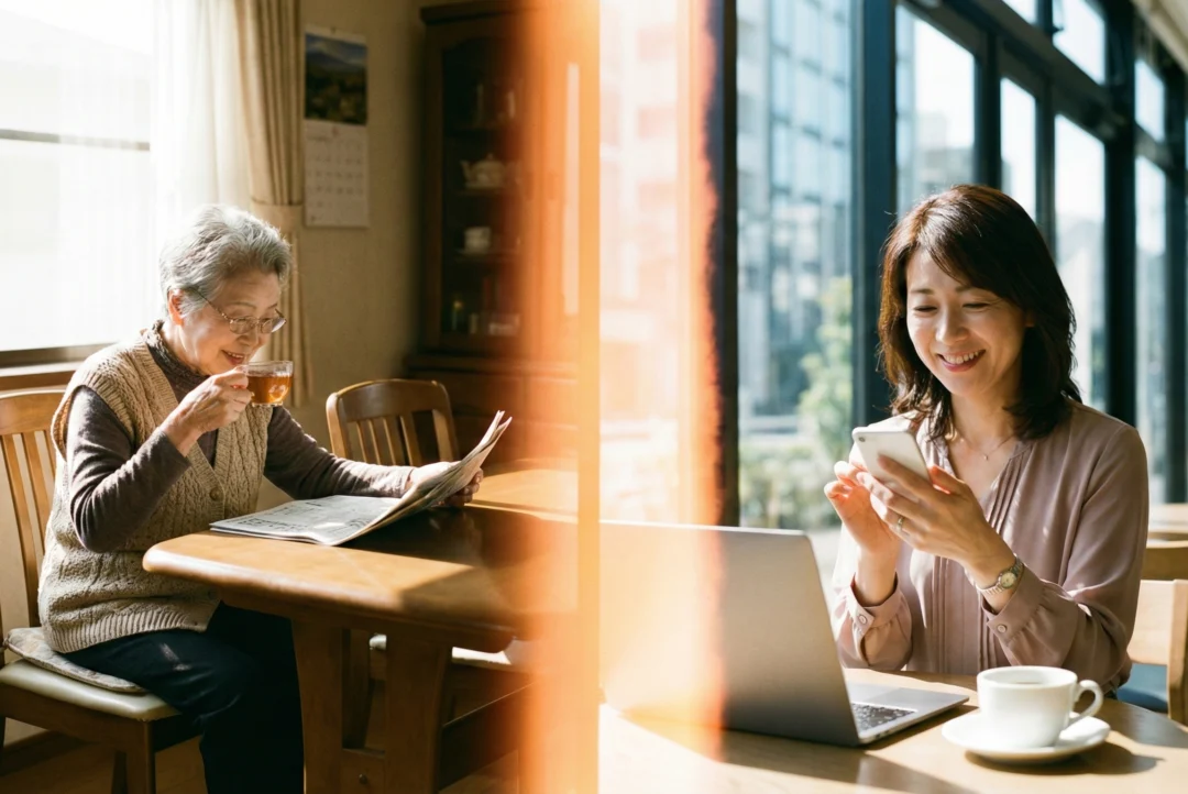 離れて暮らす高齢の親と気遣う娘